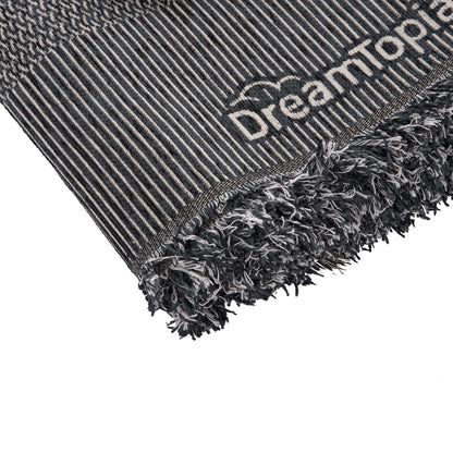 SOFA COVER-THROW WITH FRINGES DREAMTOPIA HM12162.09 IN BLUE COLOR 245X170cm.