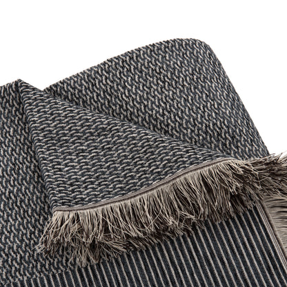 SOFA COVER-THROW WITH FRINGES DREAMTOPIA HM12162.09 IN BLUE COLOR 245X170cm.