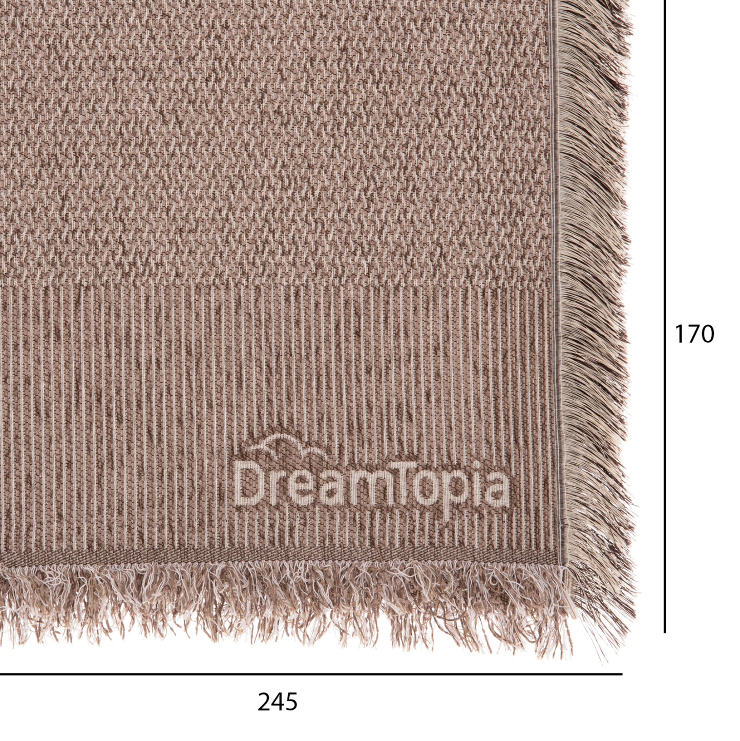 SOFA COVER-THROW WITH FRINGES DREAMTOPIA HM12162.10 IN BROWN COLOR 245X170cm.