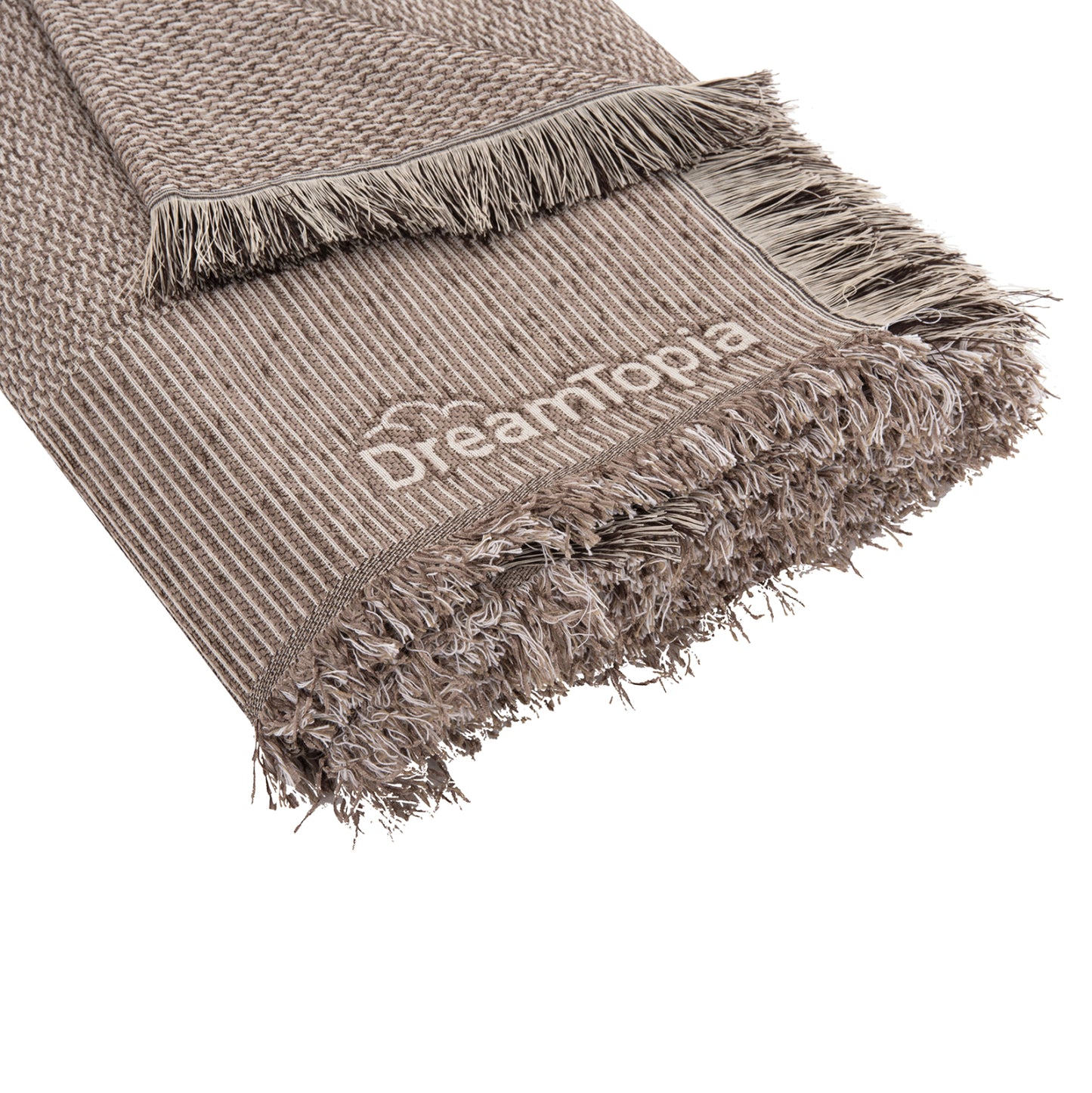SOFA COVER-THROW WITH FRINGES DREAMTOPIA HM12162.10 IN BROWN COLOR 245X170cm.