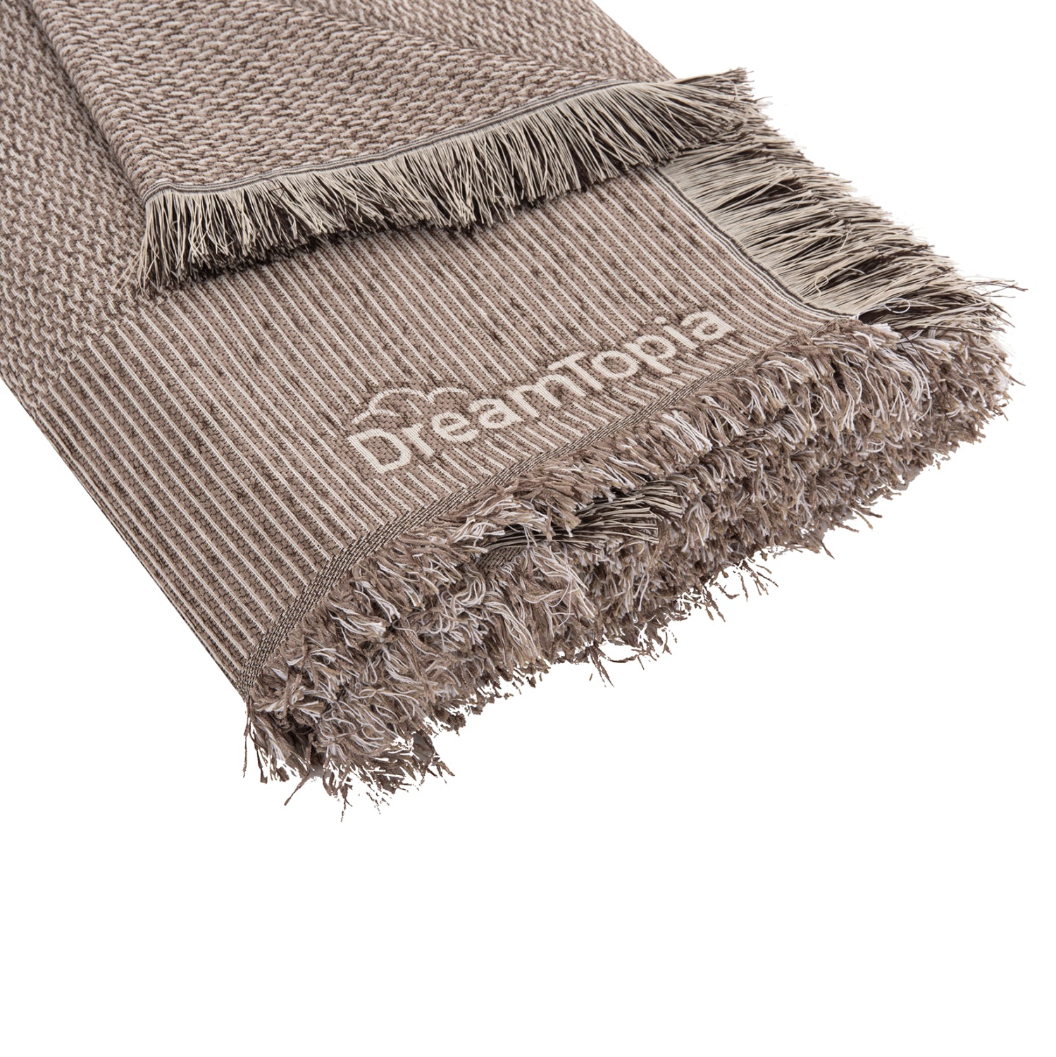 SOFA COVER-THROW WITH FRINGES DREAMTOPIA HM12162.10 IN BROWN COLOR 245X170cm.