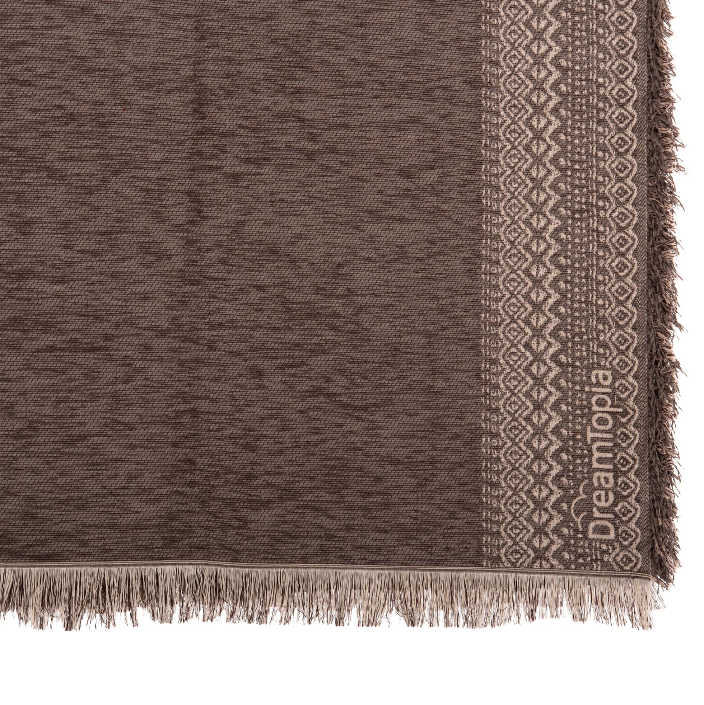 SOFA COVER-THROW WITH FRINGES DREAMTOPIA HM12163.08 IN BROWN COLOR 245X170cm.