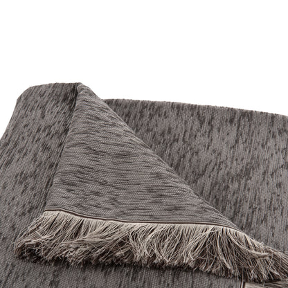 SOFA COVER-THROW WITH FRINGES DREAMTOPIA HM12164.08 IN GREY COLOR 178X178cm.