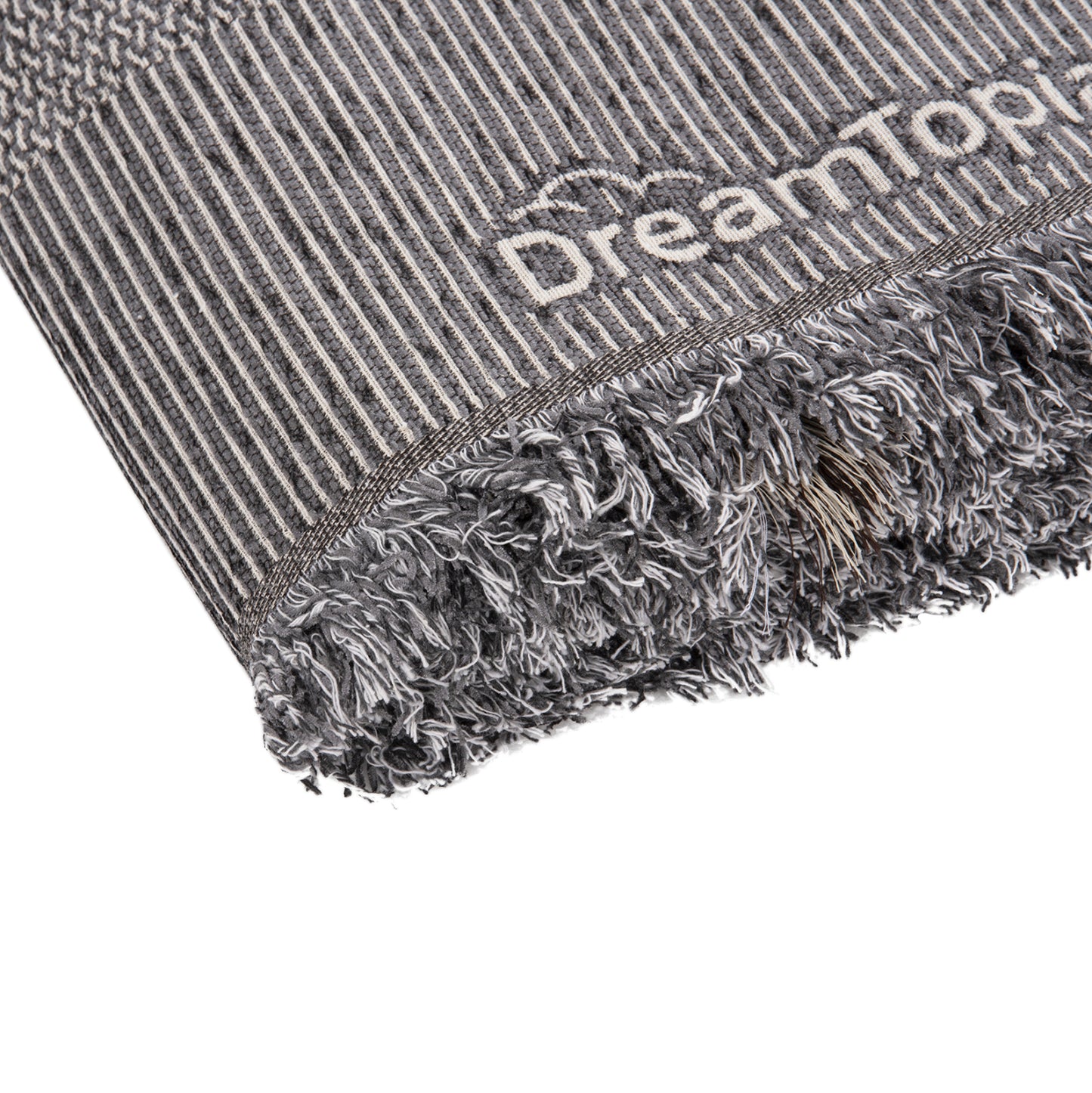 SOFA COVER-THROW WITH FRINGES DREAMTOPIA HM12165.02 IN GREY COLOR 295X170cm.