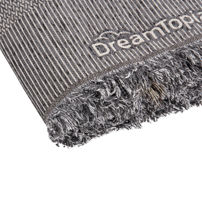 SOFA COVER-THROW WITH FRINGES DREAMTOPIA HM12165.02 IN GREY COLOR 295X170cm.