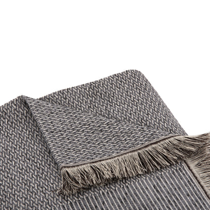 SOFA COVER-THROW WITH FRINGES DREAMTOPIA HM12165.02 IN GREY COLOR 295X170cm.