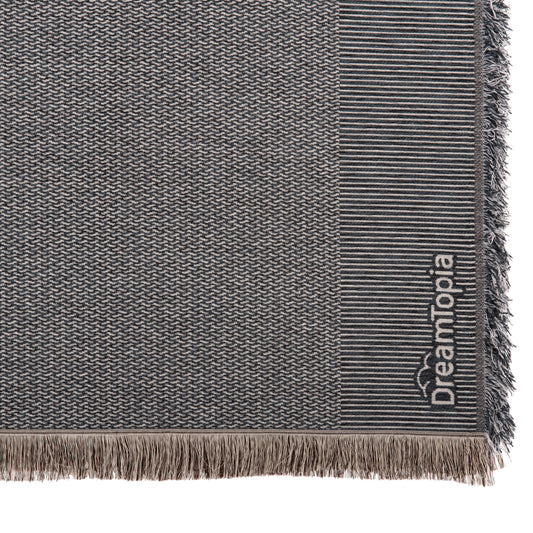 SOFA COVER-THROW WITH FRINGES DREAMTOPIA HM12165.03 IN BLUE COLOR 295X170cm.