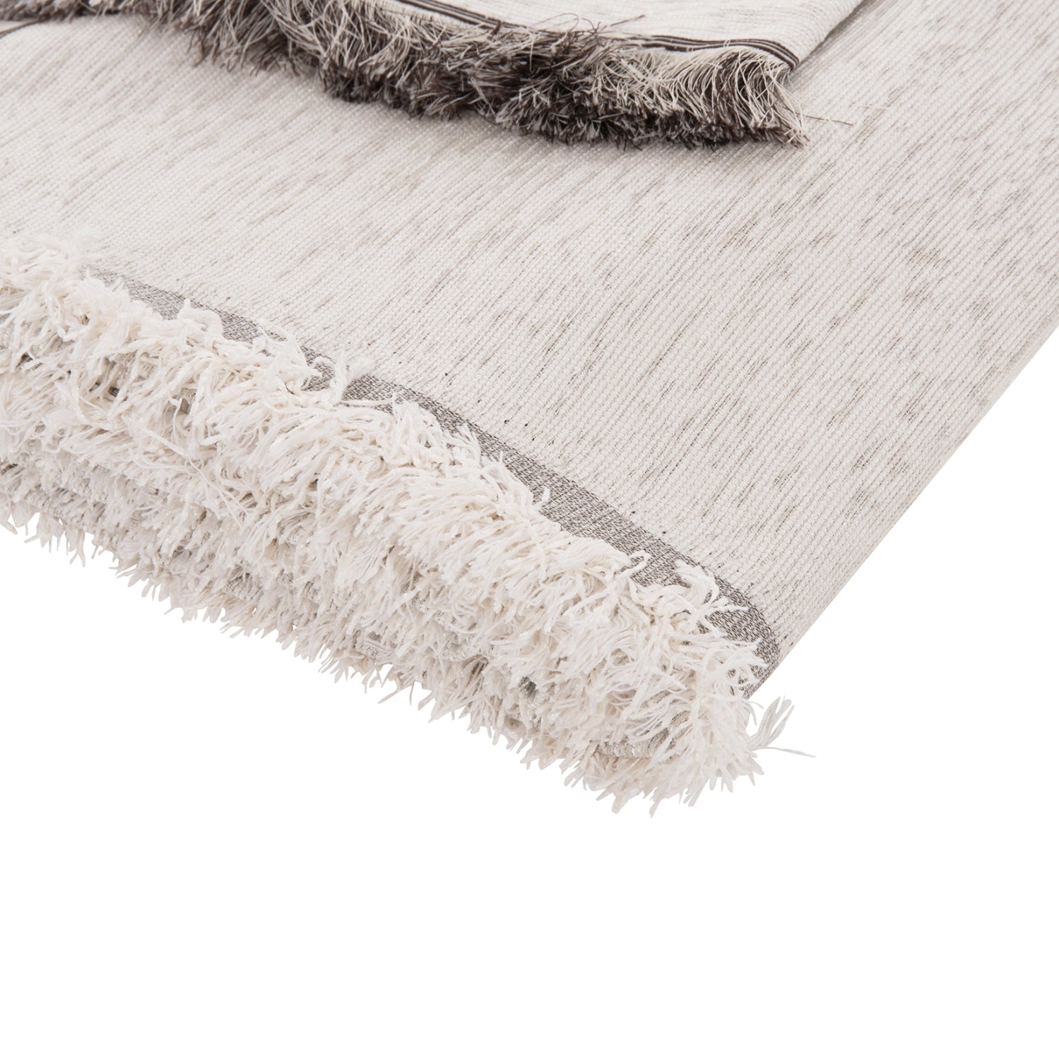 SOFA COVER-THROW WITH FRINGES DREAMTOPIA HM12165.07 IN ECRU COLOR 295X170cm.
