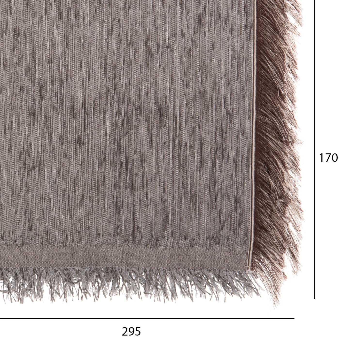 SOFA COVER-THROW WITH FRINGES DREAMTOPIA HM12165.08 IN GREY COLOR 295X170cm.