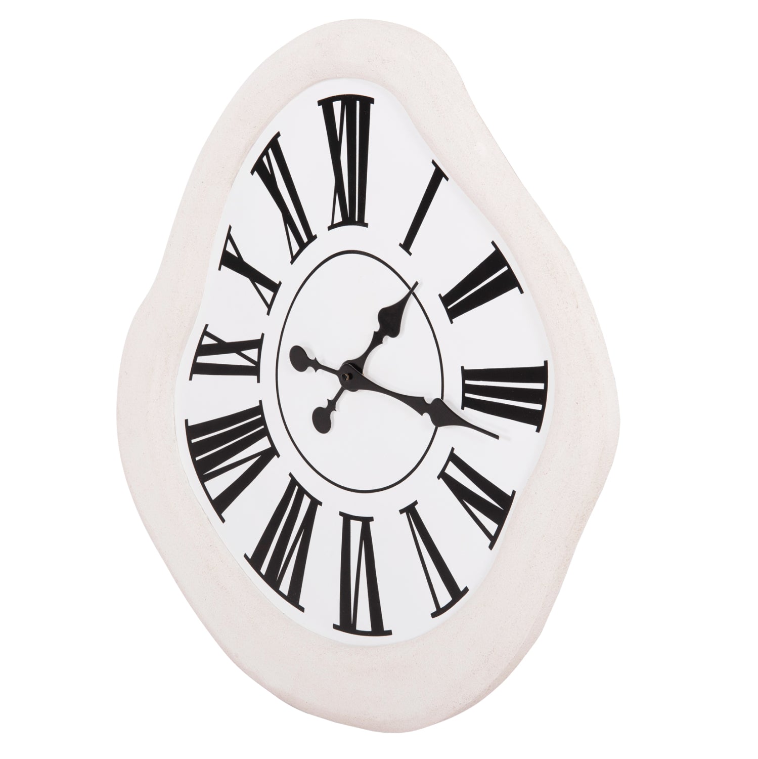 WALL CLOCK SERIES SANTORINI HM4515 MDF IN OFF-WHITE-BLACK POINTERS & LATIN DIGITS 58x2,5x61Hcm.