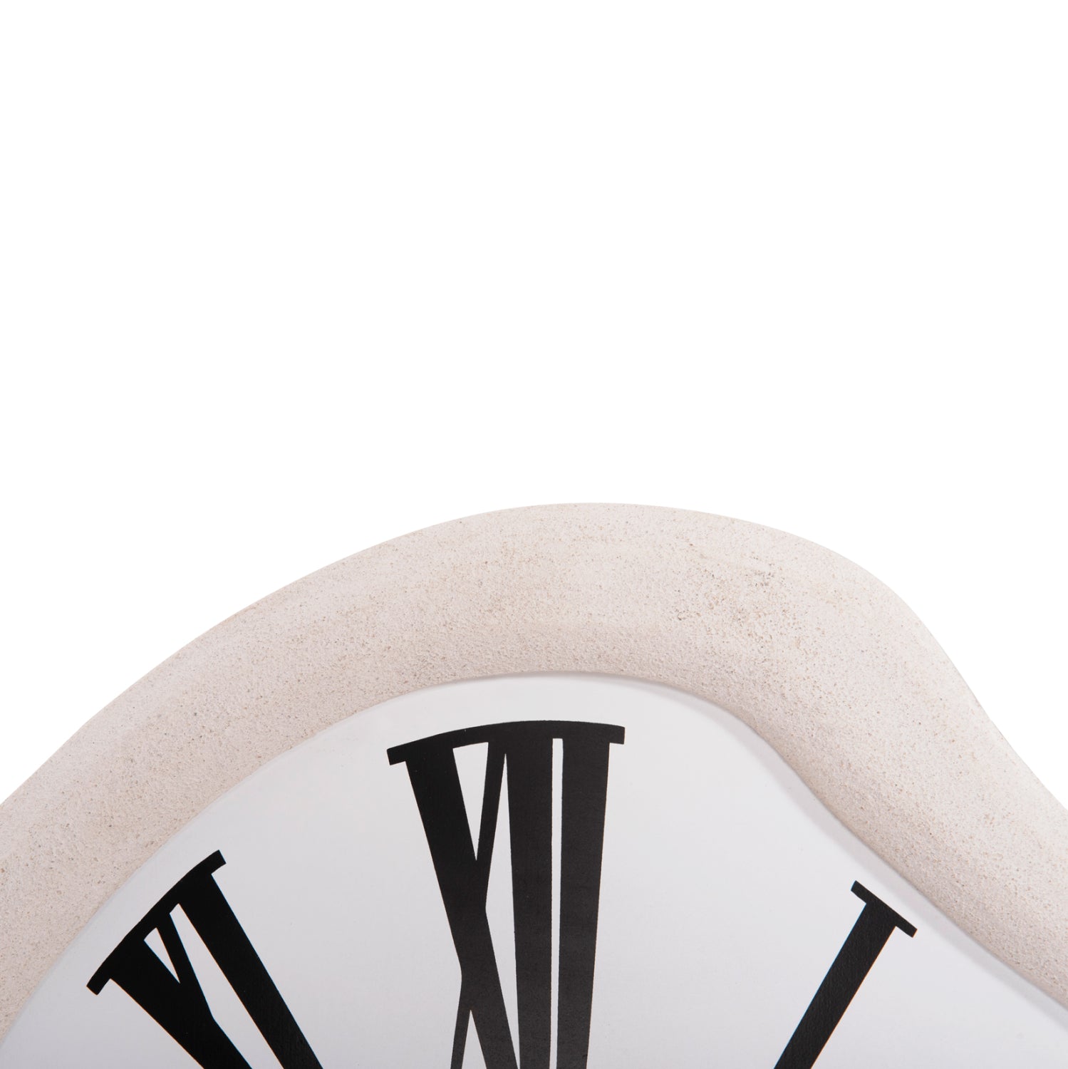 WALL CLOCK SERIES SANTORINI HM4515 MDF IN OFF-WHITE-BLACK POINTERS & LATIN DIGITS 58x2,5x61Hcm.