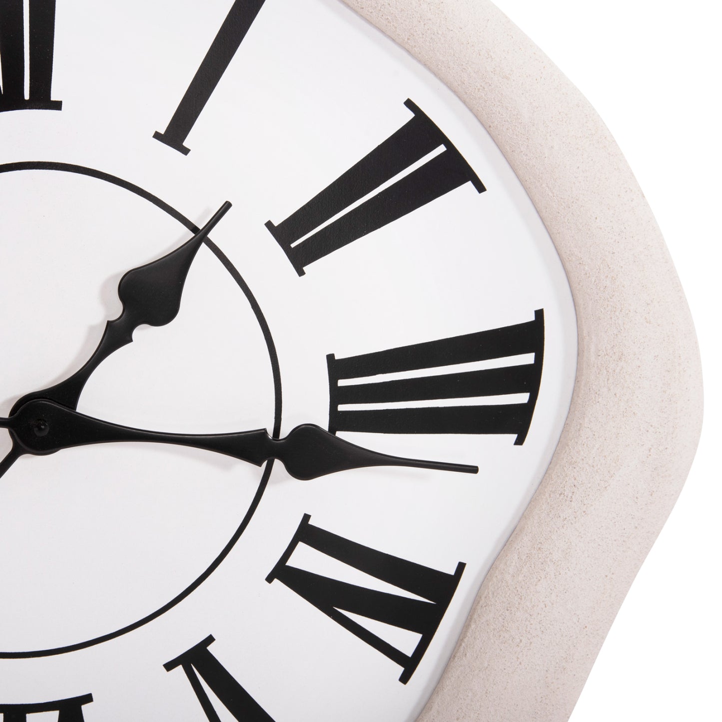 WALL CLOCK SERIES SANTORINI HM4515 MDF IN OFF-WHITE-BLACK POINTERS & LATIN DIGITS 58x2,5x61Hcm.