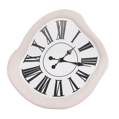 WALL CLOCK SERIES SANTORINI HM4515 MDF IN OFF-WHITE-BLACK POINTERS & LATIN DIGITS 58x2,5x61Hcm.