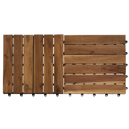SET 10PCS SOLID ACACIA WOOD GROUND TILES HM6299-- 30x30x2.4Hcm.