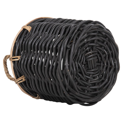 FLOOR BASKETS 2PCS POTTS HM4379 CL RATTAN IN BLACK&NATURAL Φ61+Φ45cm.