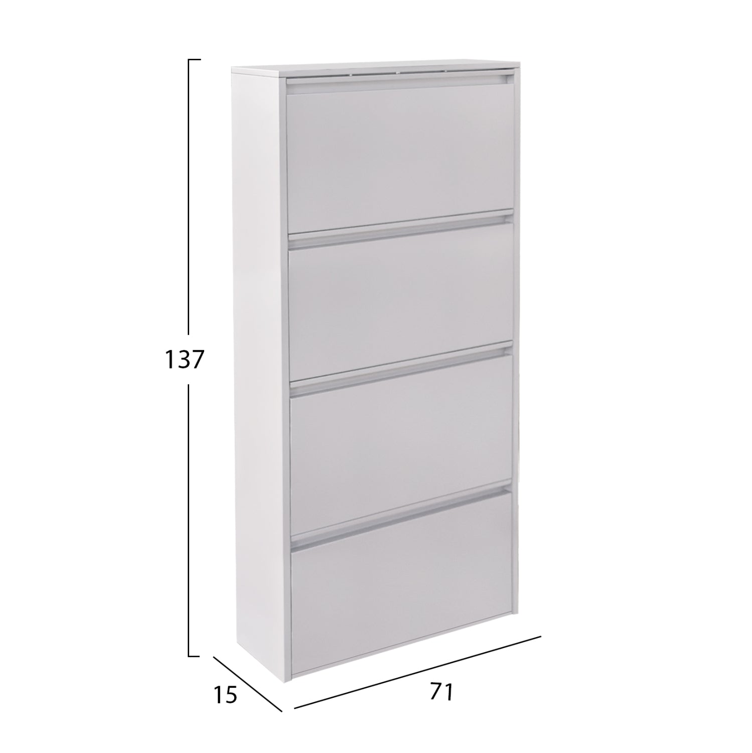 SET 2 SHOE CABINETS STARK HM10994.02 METAL IN WHITE--3+4 MAGNETIC DOORS