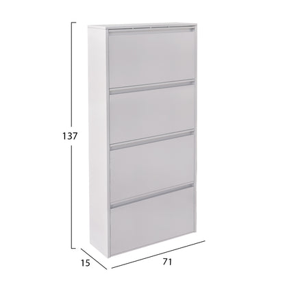SET 2 SHOE CABINETS STARK HM10994.02 METAL IN WHITE--3+4 MAGNETIC DOORS