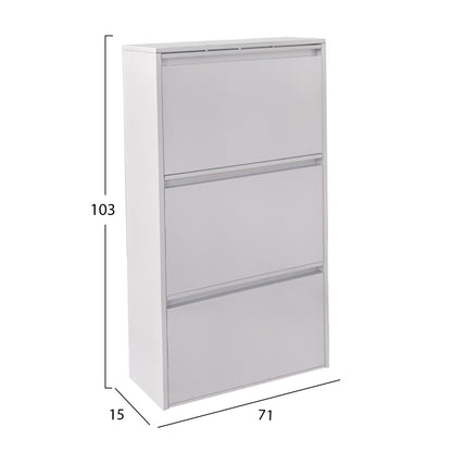 SET 2 SHOE CABINETS STARK HM10994.02 METAL IN WHITE--3+4 MAGNETIC DOORS