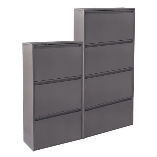 SET 2 SHOE CABINETS STARK HM10994.03 METAL IN ANTHRACITE--3+4 MAGNETIC DOORS
