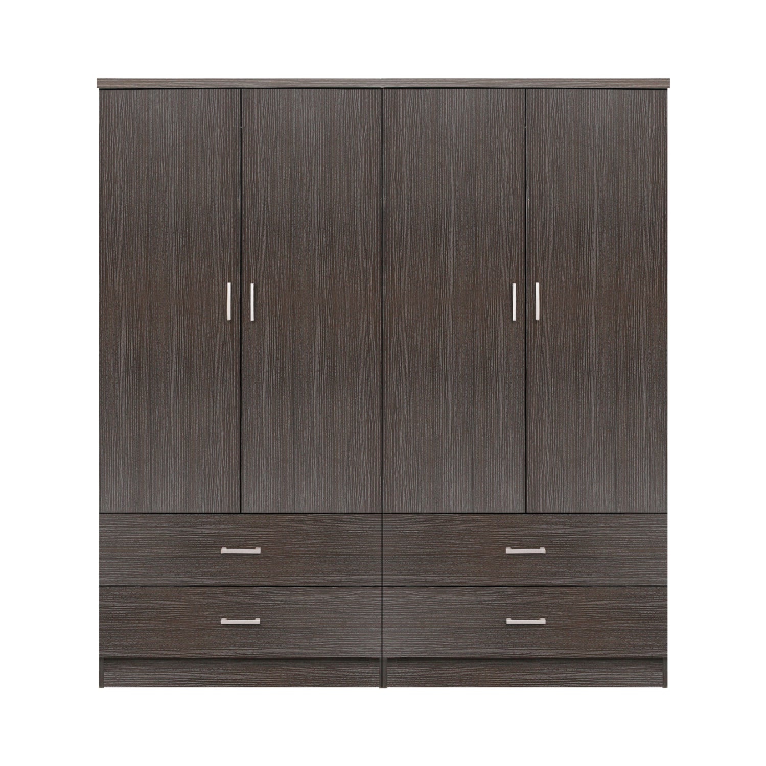 Set 2 pieces Wardrobe 4 leaf with 2 drawers Zebrano 160x42x181 HM11349.01
