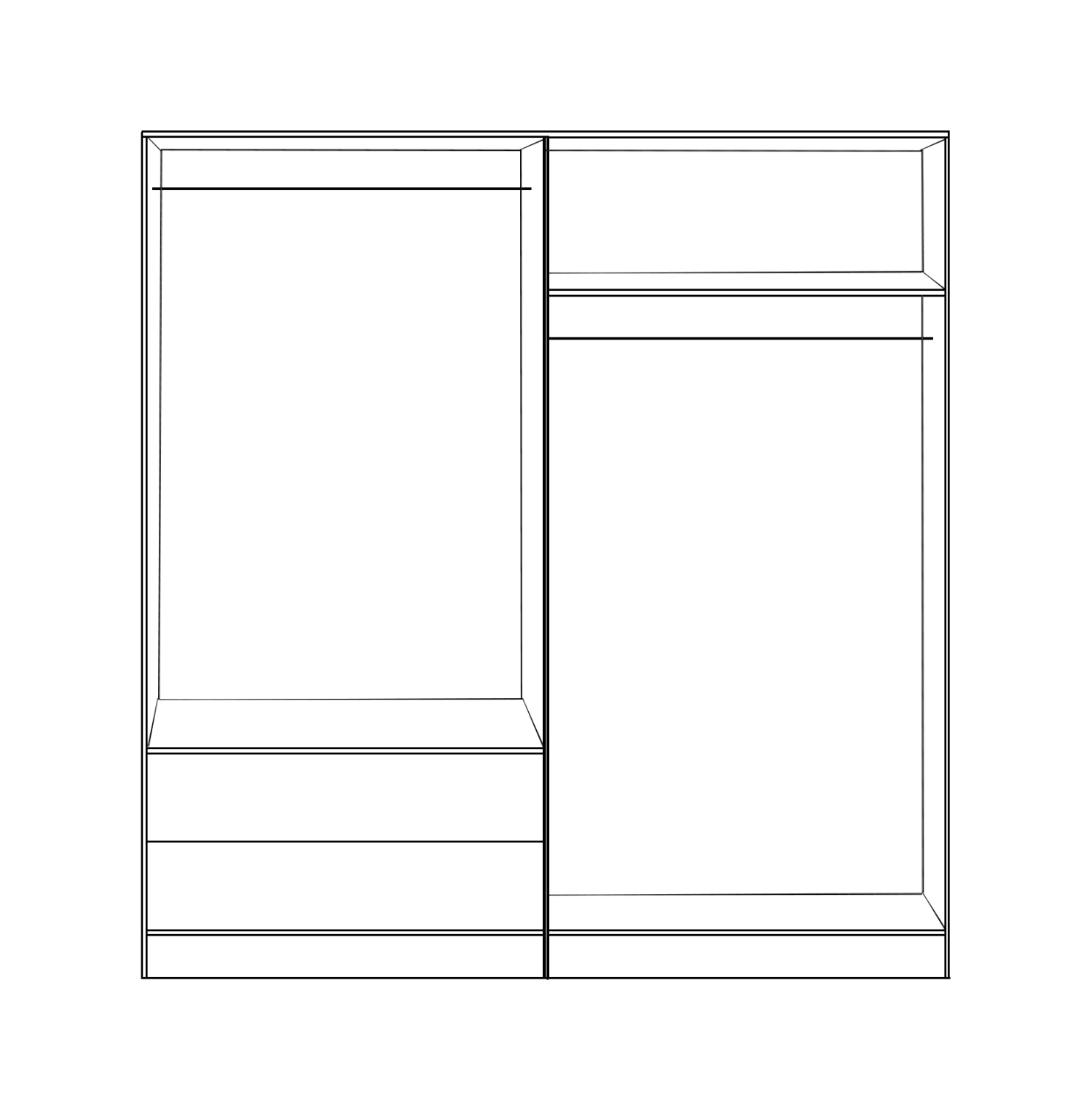 Set 2 pieces Wardrobe 4 leaf Sonama 160x42x181 HM11351.02