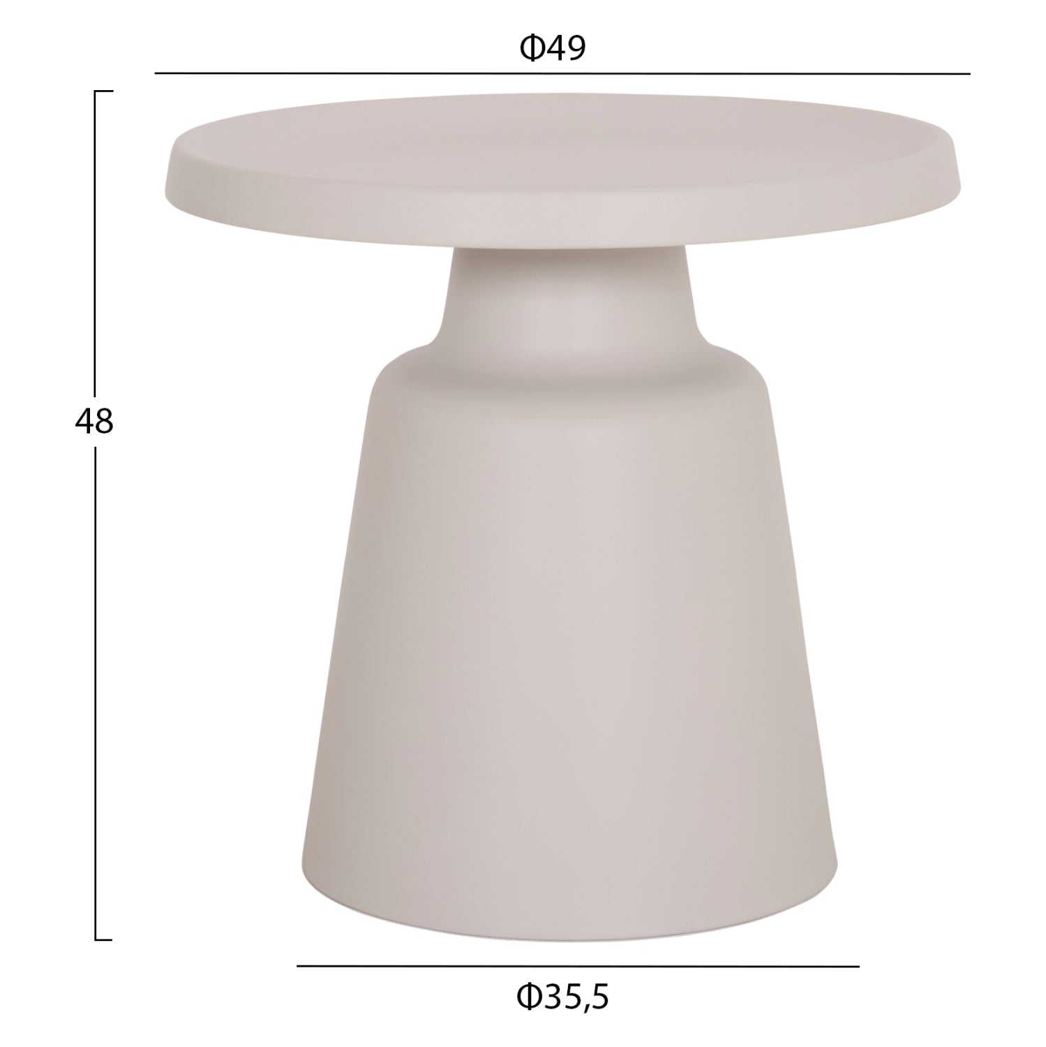 SET 2 COFFEE TABLES RINKON2 HM18304.01 ALL METAL IN WHITE Φ49cm & Φ69cm