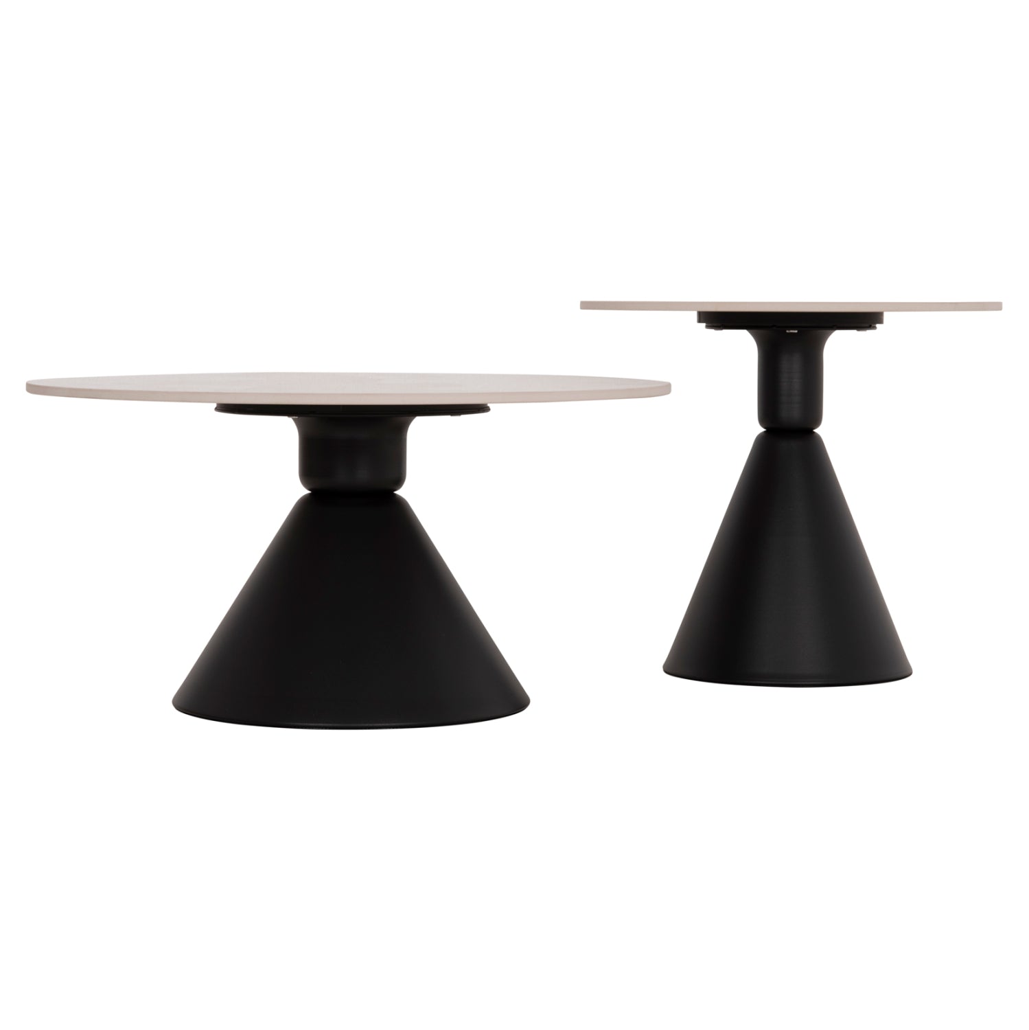 SET 2 COFFEE TABLES JEN HM18305.02 METAL IN BLACK-SINTERED STONE IN PANDORA COLOR Φ50cm & Φ70cm