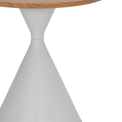 SET 2 COFFEE TABLES JENNEL(X) HM18308.01 METAL IN WHITE--MDF WITH PAPER VENEER Φ50cm & Φ70cm