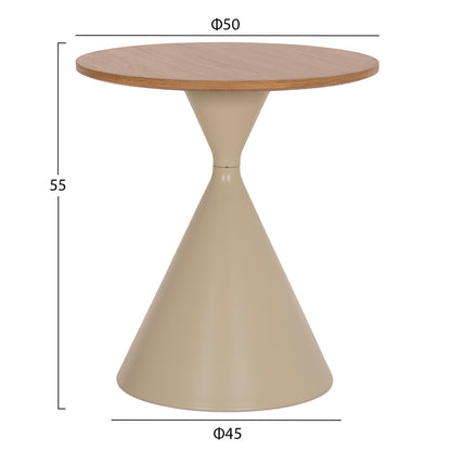 SET 2 COFFEE TABLES JENNEL(X) HM18308.04 METAL IN CHAMPAGNE--MDF WITH PAPER VENEER Φ50cm & Φ70cm
