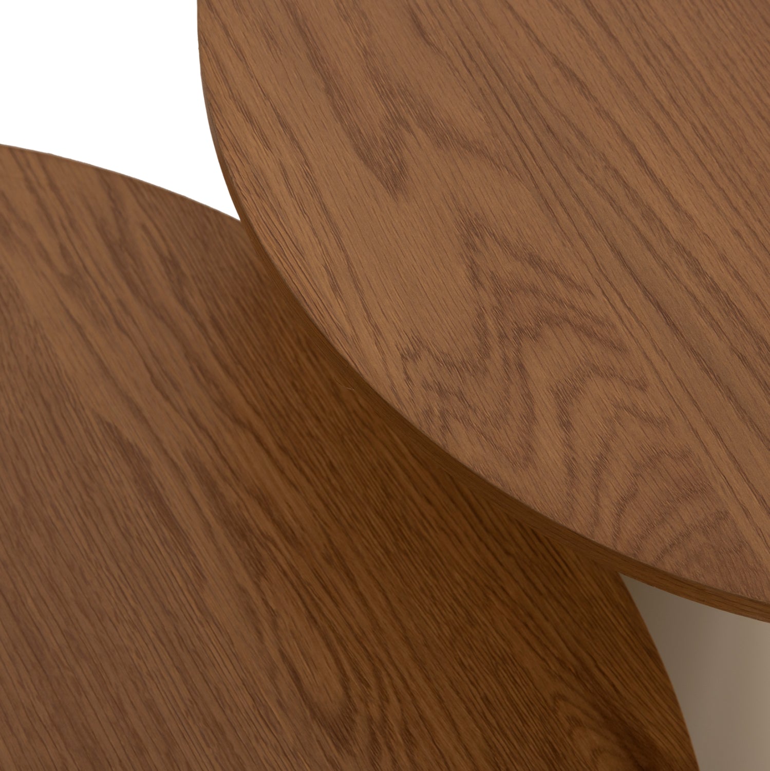 SET 2 COFFEE TABLES JENNEL(X) HM18308.04 METAL IN CHAMPAGNE--MDF WITH PAPER VENEER Φ50cm & Φ70cm
