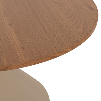SET 2 COFFEE TABLES JENNEL(X) HM18308.04 METAL IN CHAMPAGNE--MDF WITH PAPER VENEER Φ50cm & Φ70cm
