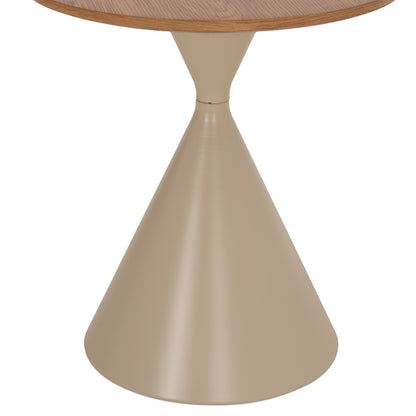 SET 2 COFFEE TABLES JENNEL(X) HM18308.04 METAL IN CHAMPAGNE--MDF WITH PAPER VENEER Φ50cm & Φ70cm