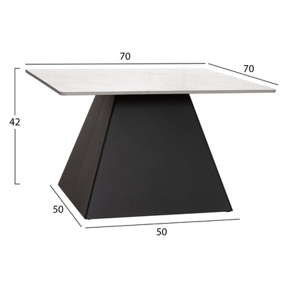 SET 2 COFFEE TABLES QUBER(X) HM18311.02 SINTERED STONE SQUARE--BLACK BASES