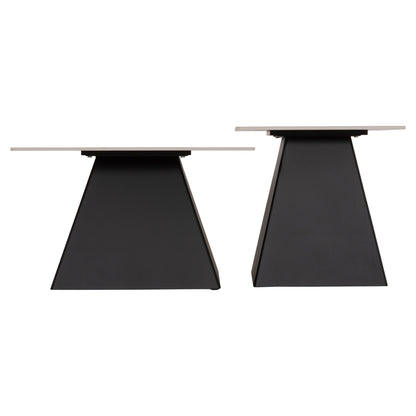 SET 2 COFFEE TABLES QUBER(X) HM18311.02 SINTERED STONE SQUARE--BLACK BASES