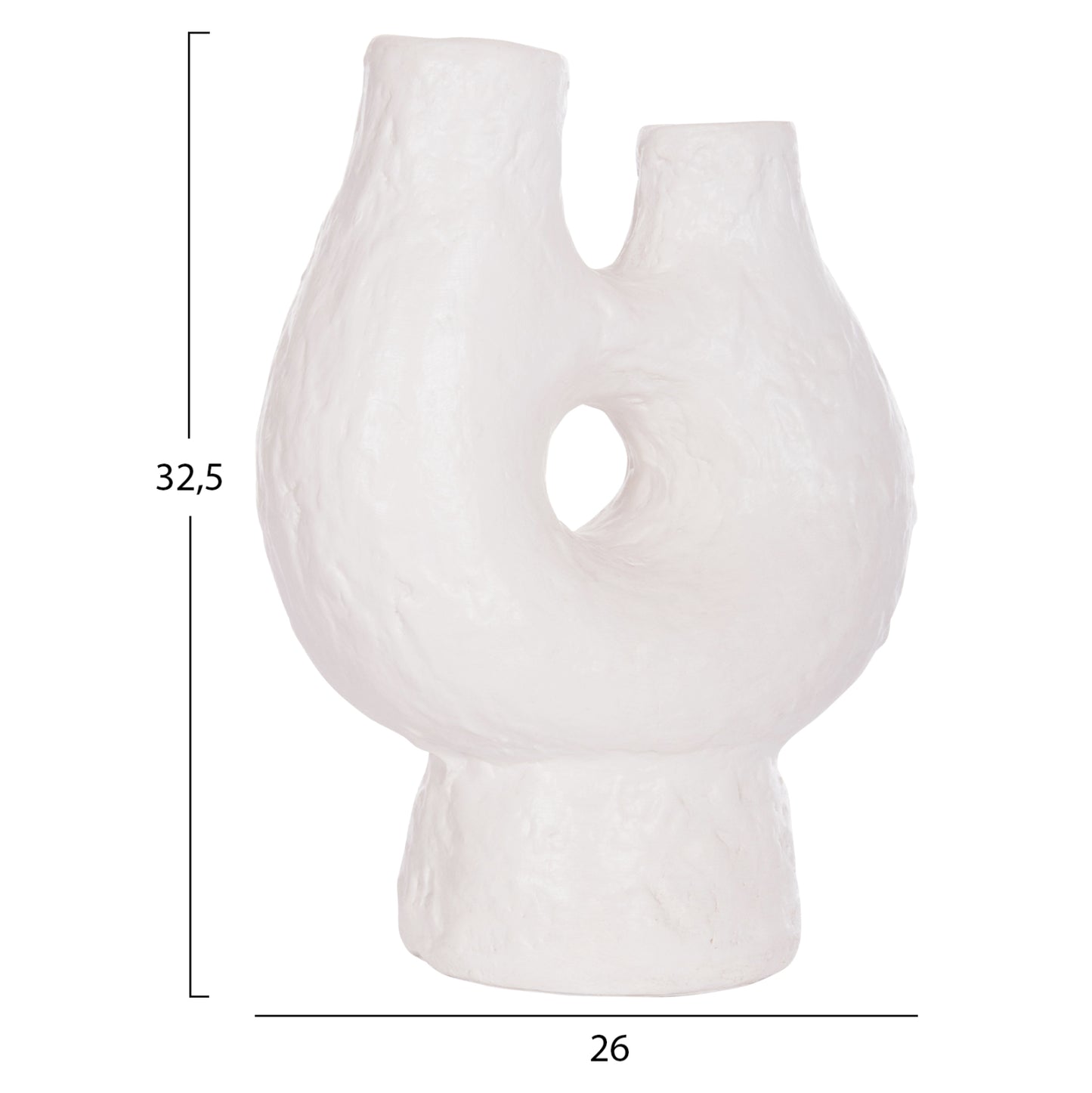SET 2PCS DECORATIVE TABLE VASES NAMENTIS HM21143.02 TERRACOTA IN WHITE & MAROON RED