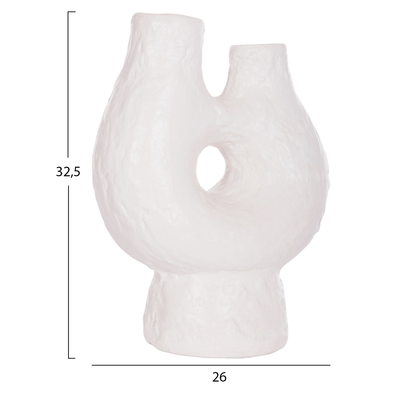 SET 2PCS DECORATIVE TABLE VASES NAMENTIS HM21143.02 TERRACOTA IN WHITE & MAROON RED