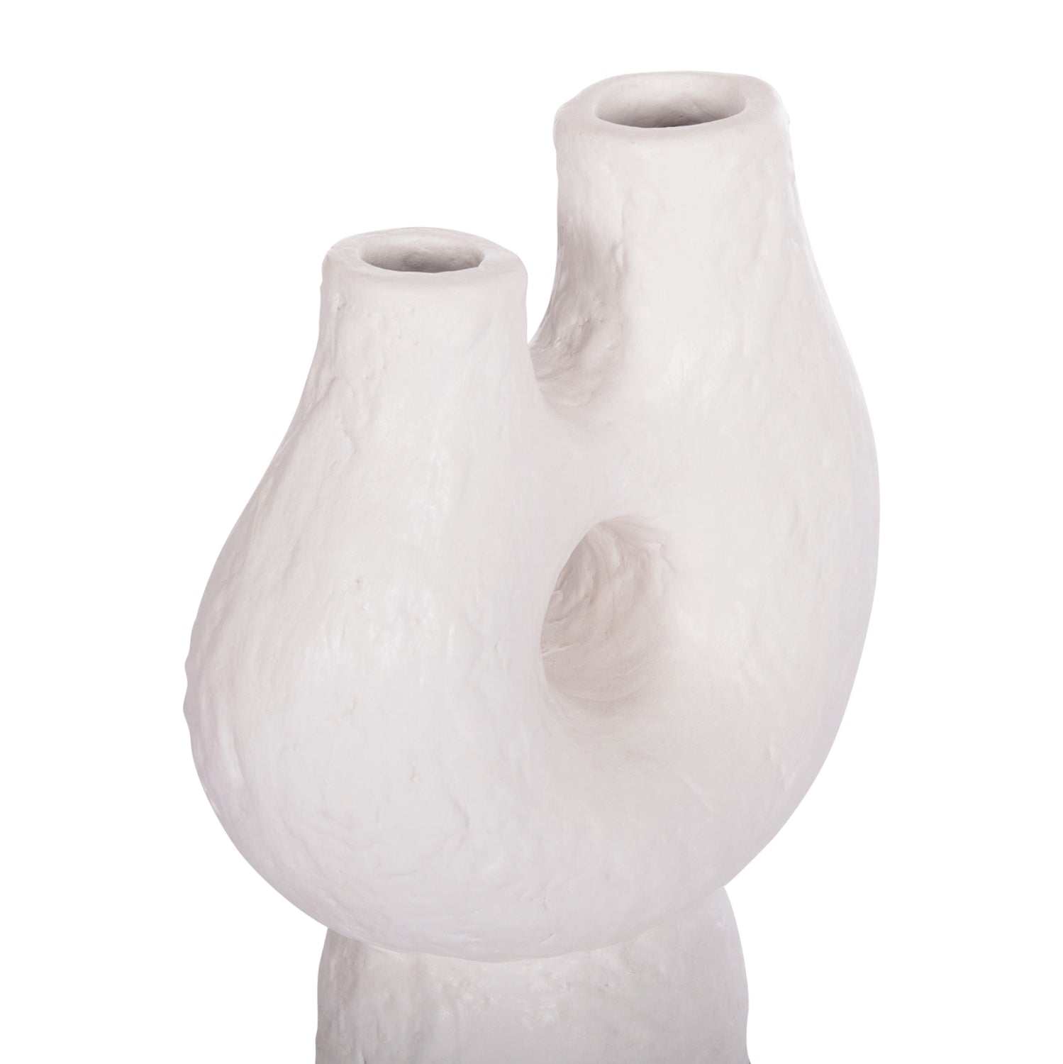 SET 2PCS DECORATIVE TABLE VASES NAMENTIS HM21143.02 TERRACOTA IN WHITE & MAROON RED