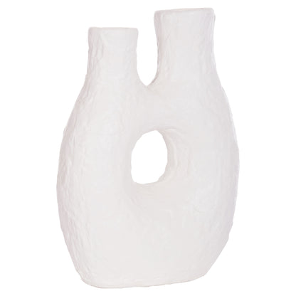 SET 2PCS TABLE DECORATIVE VASES NAMENTIS HM21143.01 TERRACOTTA IN WHITE/MAROON RED