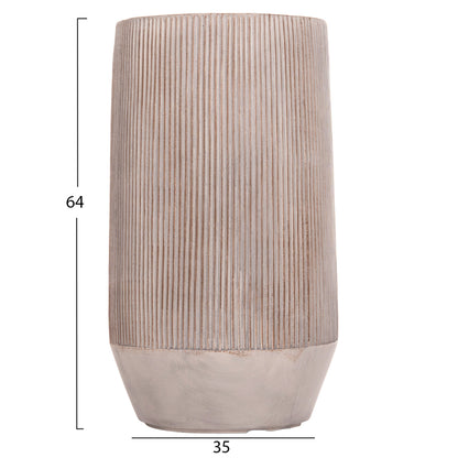 GARDEN PLANTERS CYLINDRICAL SET 2PCS GARDENER HM4727 FIBERCLAY--IN CEMENT COLOR Φ35x64Hcm.