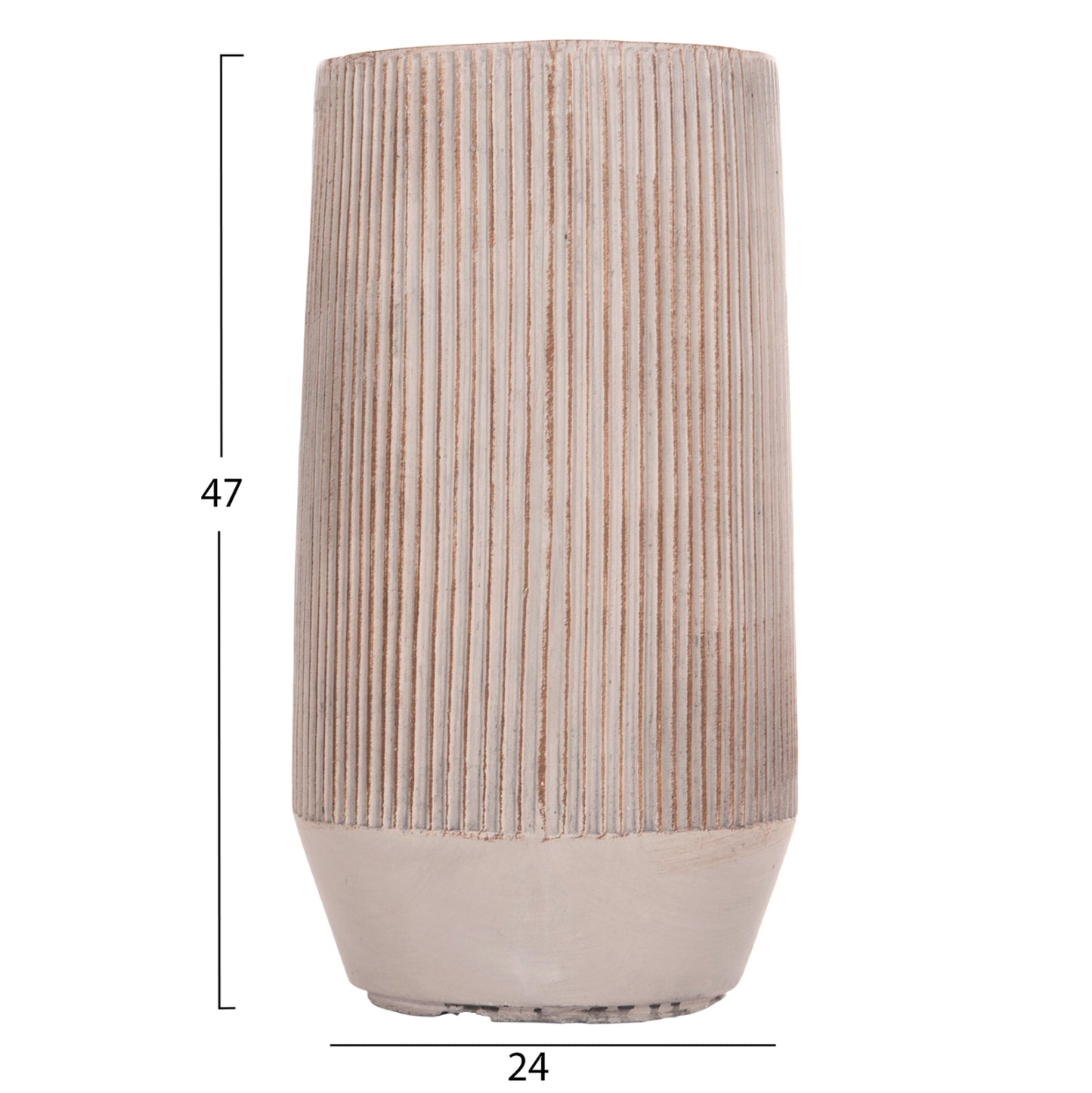 GARDEN PLANTERS CYLINDRICAL SET 2PCS GARDENER HM4727 FIBERCLAY--IN CEMENT COLOR Φ35x64Hcm.