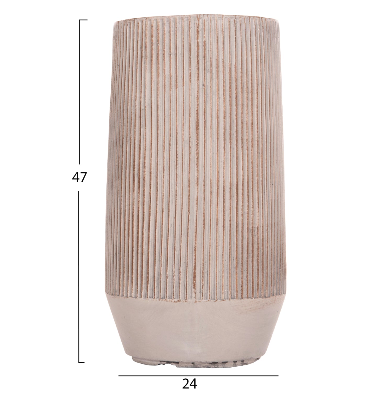 GARDEN PLANTERS CYLINDRICAL SET 2PCS GARDENER HM4727 FIBERCLAY--IN CEMENT COLOR Φ35x64Hcm.
