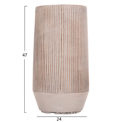 GARDEN PLANTERS CYLINDRICAL SET 2PCS GARDENER HM4727 FIBERCLAY--IN CEMENT COLOR Φ35x64Hcm.