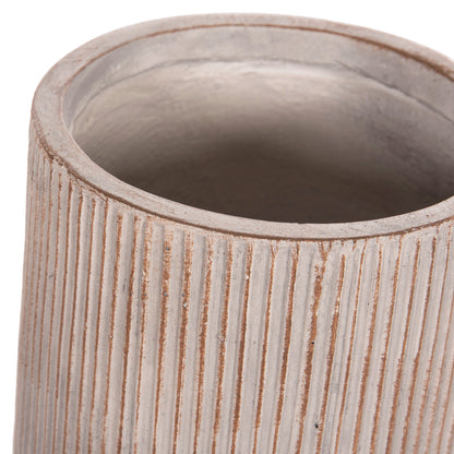 GARDEN PLANTERS CYLINDRICAL SET 2PCS GARDENER HM4727 FIBERCLAY--IN CEMENT COLOR Φ35x64Hcm.