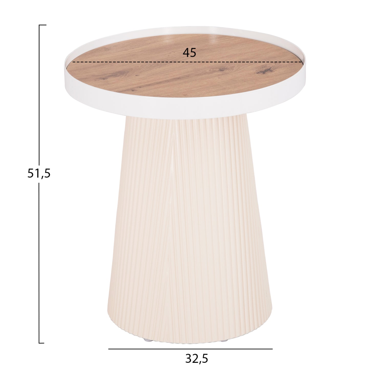 COFFEE TABLES 2PCS SET DUNCAN HM21082 MDF IN CREAM WHITE AND CERAMIC TOP Φ80cm & Φ45cm