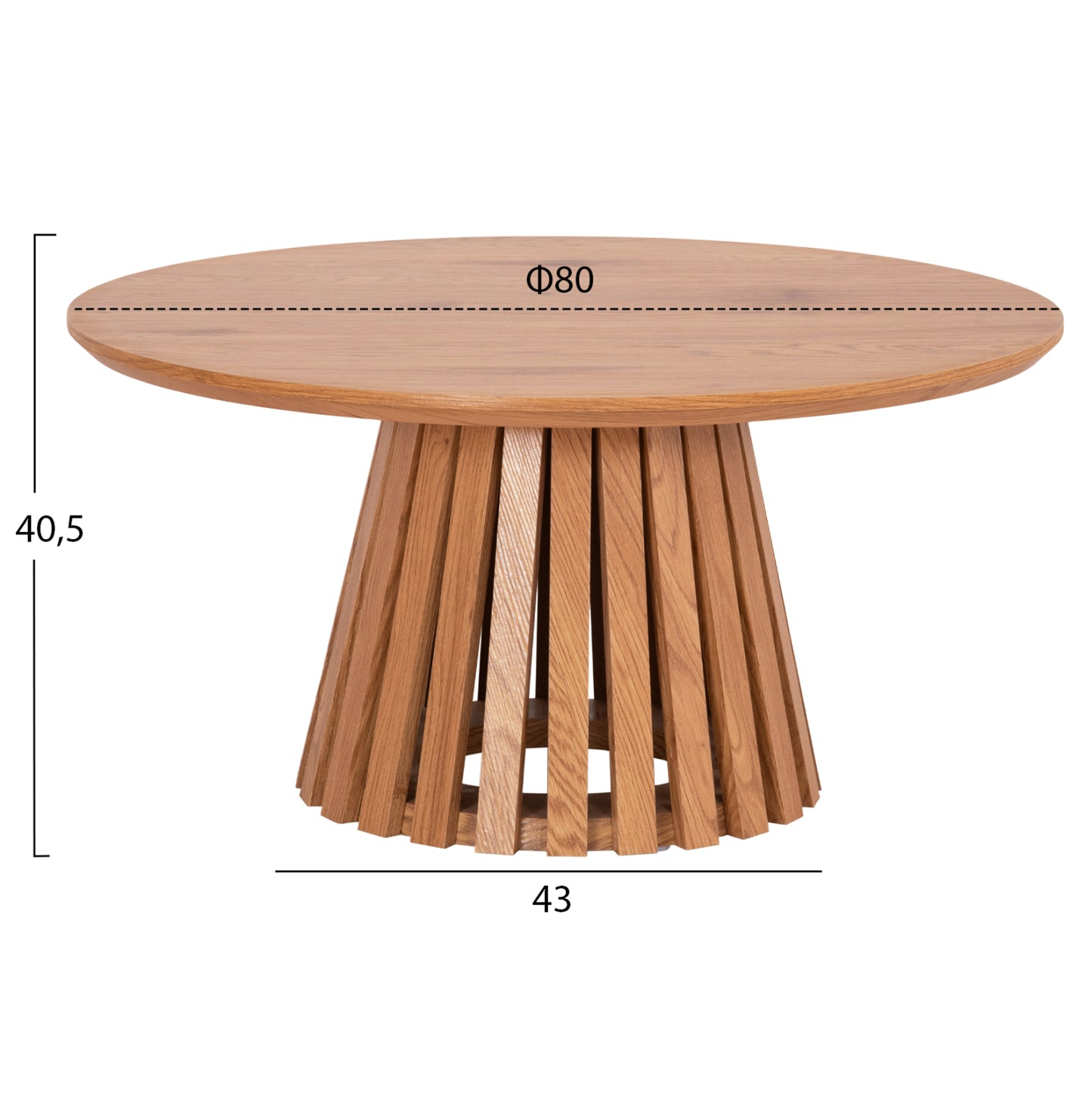 COFFEE TABLES 2PCS SET TALBERT HM21083 MDF IN NATURAL WOOD COLOR Φ80cm & Φ45cm