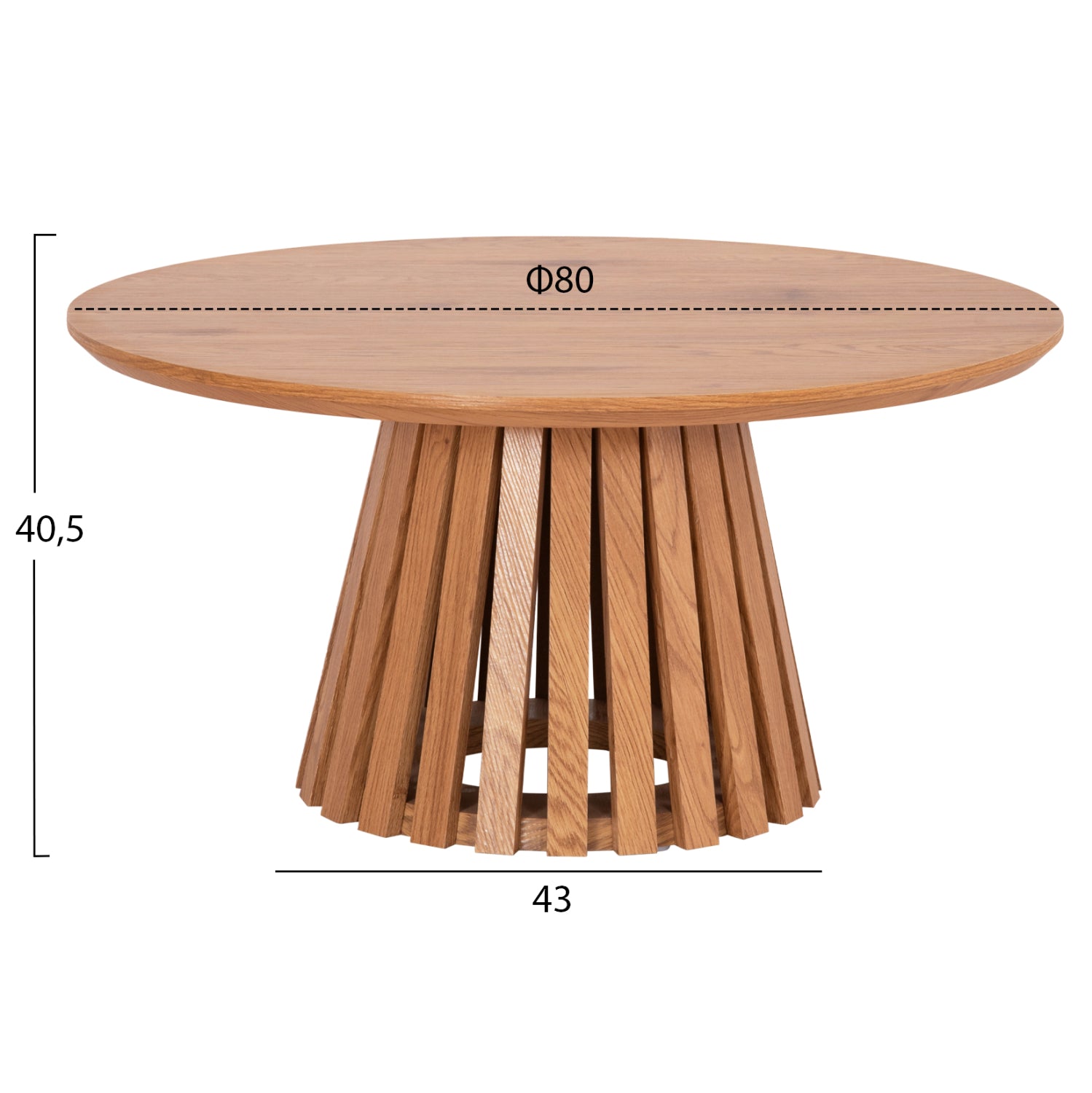 COFFEE TABLES 2PCS SET TALBERT HM21083 MDF IN NATURAL WOOD COLOR Φ80cm & Φ45cm