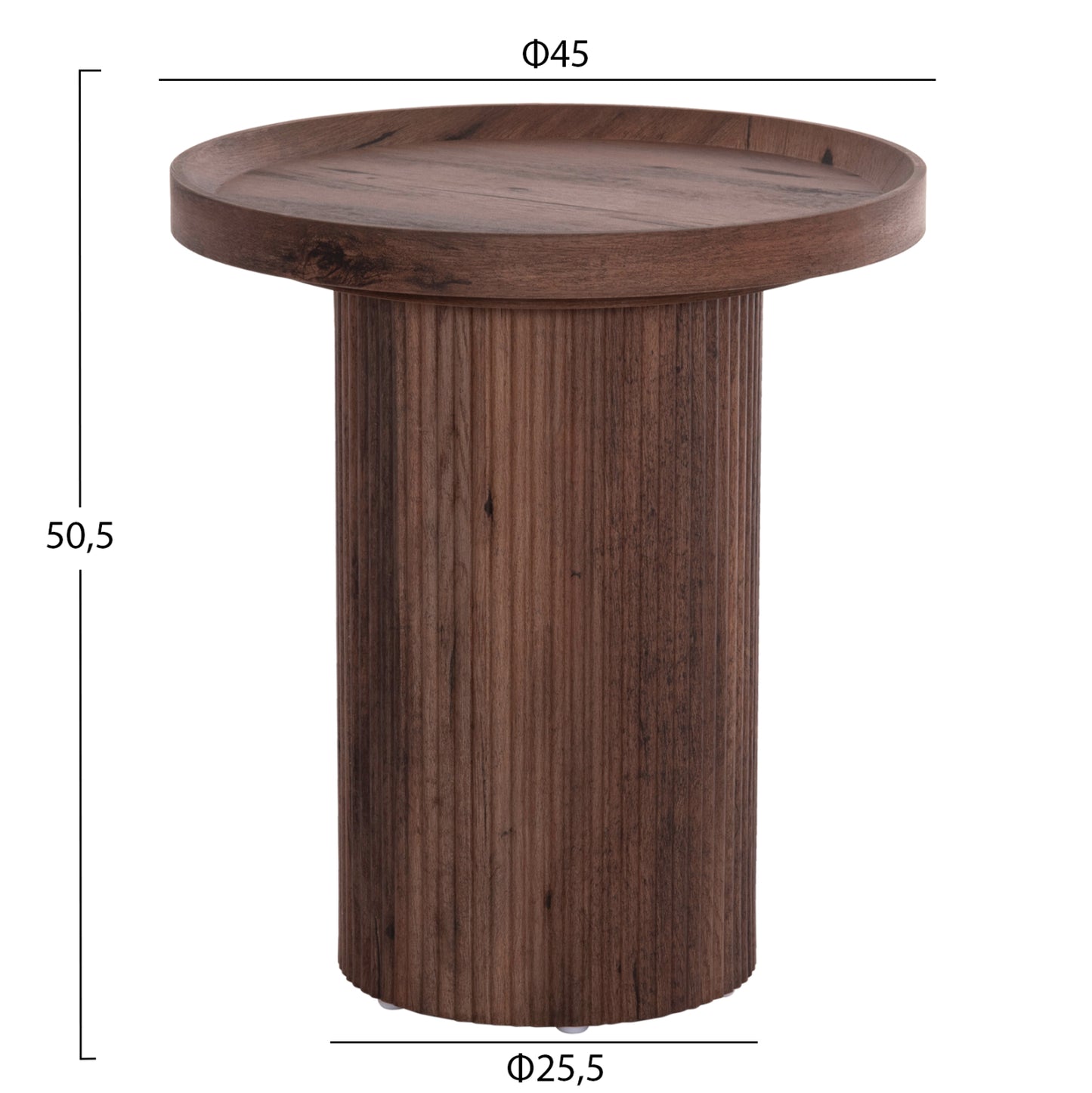 COFFEE TABLES 2PCS SET MARGON HM21084 MDF IN DARK BROWN COLOR Φ80cm & Φ45cm