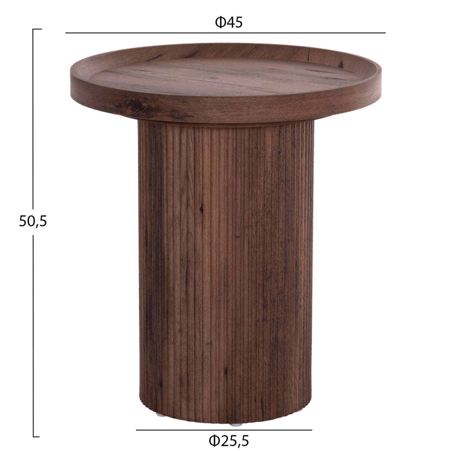 COFFEE TABLES 2PCS SET MARGON HM21084 MDF IN DARK BROWN COLOR Φ80cm & Φ45cm