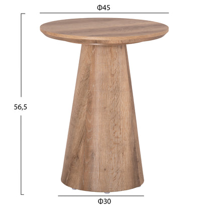 COFFEE TABLES 2PCS SET KARAN HM21085 MDF IN NATURAL WOOD COLOR Φ80cm & Φ45cm