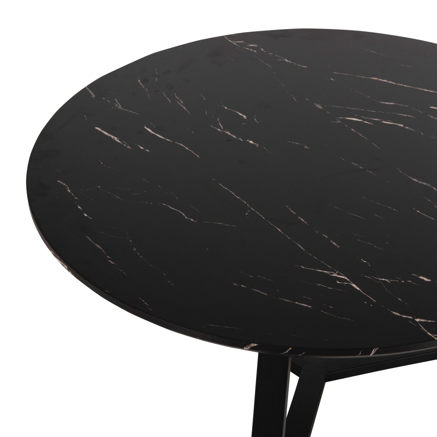 COFFEE TABLES 2PCS SET ROCKET HM21090 MDF IN BLACK MARBLE COLOR Φ80cm & Φ45cm